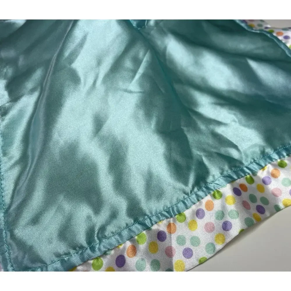 Baby Starters Some Bunny Loves You Lovey Yellow Polka Dot Satin Trim Back Teal